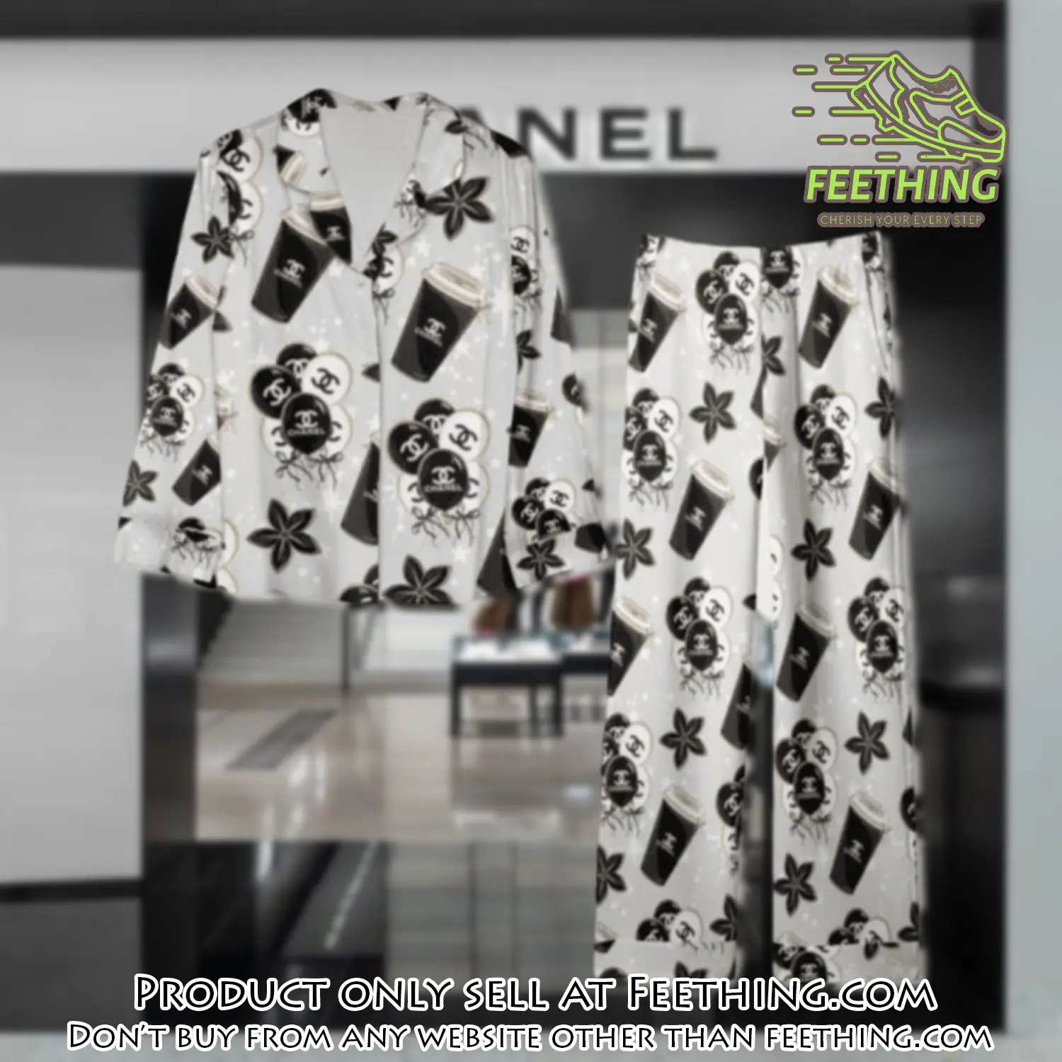Trending luxury chanel satin pajama set pjs1039 ft5923241